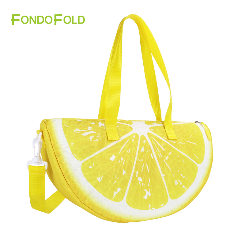 Cute Lemon Slice Shaped Handbag Novelty Fruit Pattern Crossbody Shoulder Bag with Detachable Strap for Gift Bulk Supply